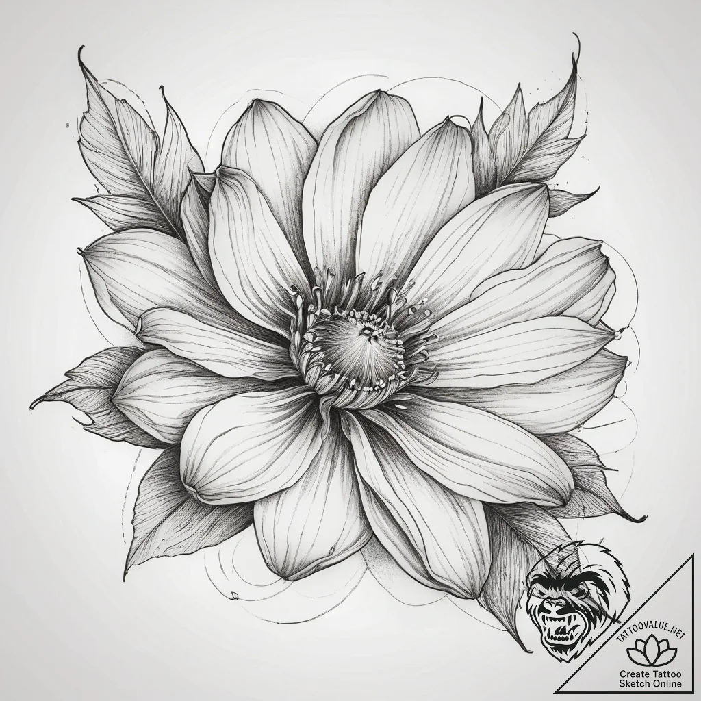 Tattoo sketch cosmos flower, tattoo drawing o... - tattoo sketch (№1758673586_0, 24.09.2025 00:26) — tattoovalue.net