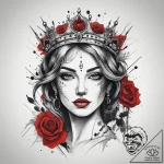 Tattoo sketch queen tattoo, tattoo sketch des… – tattoo sketch (№1758673976_0, 24.09.2025 00:32) — tattoovalue.net