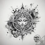 Tattoo sketch cosmic land, concept art for ta… – tattoo sketch (№1758676710_0, 24.09.2025 01:18) — tattoovalue.net
