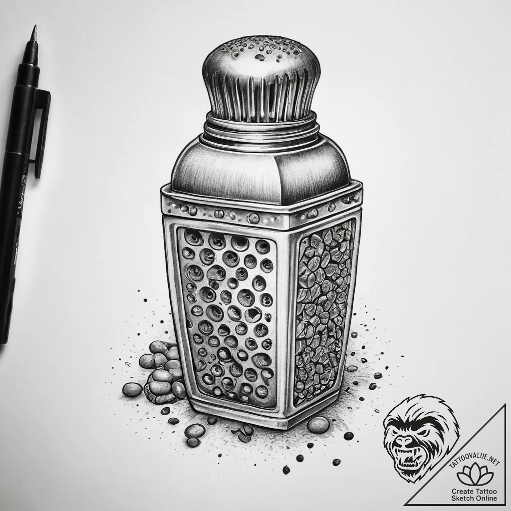 Tattoo sketch nutmeg with a grater - tattoo sketch (№1758676904_0, 24.09.2025 01:21) — tattoovalue.net