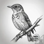 Tattoo sketch hermit thrush, concept art for… – tattoo sketch (№1758677099_0, 24.09.2025 01:24) — tattoovalue.net