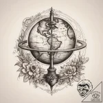 Tattoo sketch magellan with a globe, concept… – tattoo sketch (№1758677296_0, 24.09.2025 01:28) — tattoovalue.net