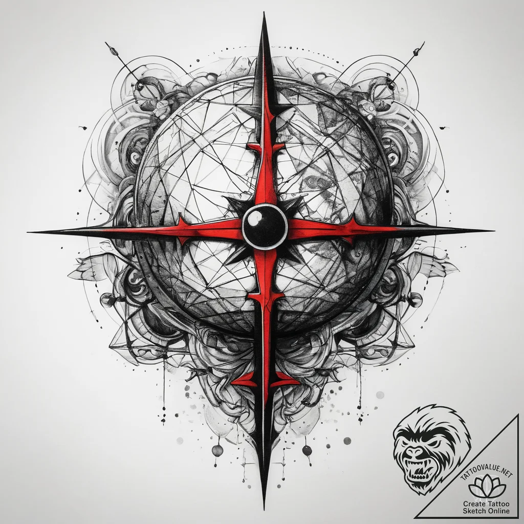 Tattoo sketch geometric planet, concept art f... - tattoo sketch (№1758678473_0, 24.09.2025 01:47) — tattoovalue.net