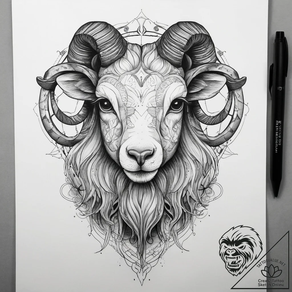 Tattoo sketch lamb of god, tattoo drawing out... - tattoo sketch (№1758680830_0, 24.09.2025 02:27) — tattoovalue.net