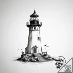 Tattoo sketch lighthouse, artistic tattoo ske… – tattoo sketch (№1758681616_0, 24.09.2025 02:40) — tattoovalue.net