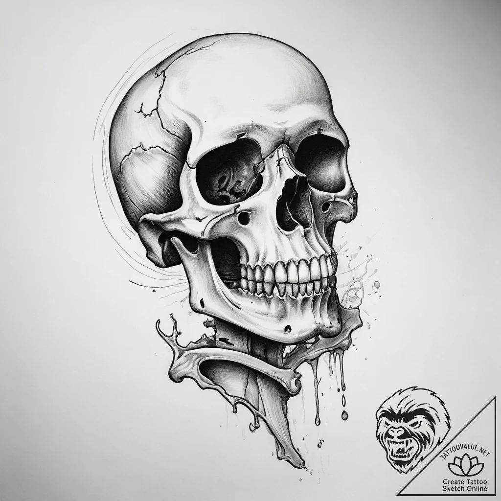 Tattoo sketch bone - tattoo sketch (№1758682595_0, 24.09.2025 02:56) — tattoovalue.net