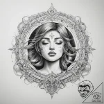 Tattoo sketch ladinets with a moon, tattoo dr… – tattoo sketch (№1758683181_0, 24.09.2025 03:06) — tattoovalue.net