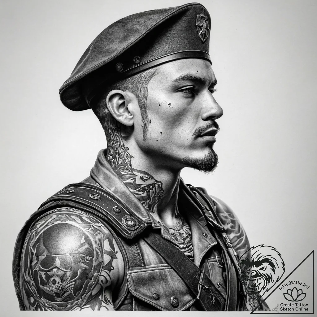 Tattoo sketch soldier with a ship, tattoo ske... - tattoo sketch (№1758683376_0, 24.09.2025 03:09) — tattoovalue.net
