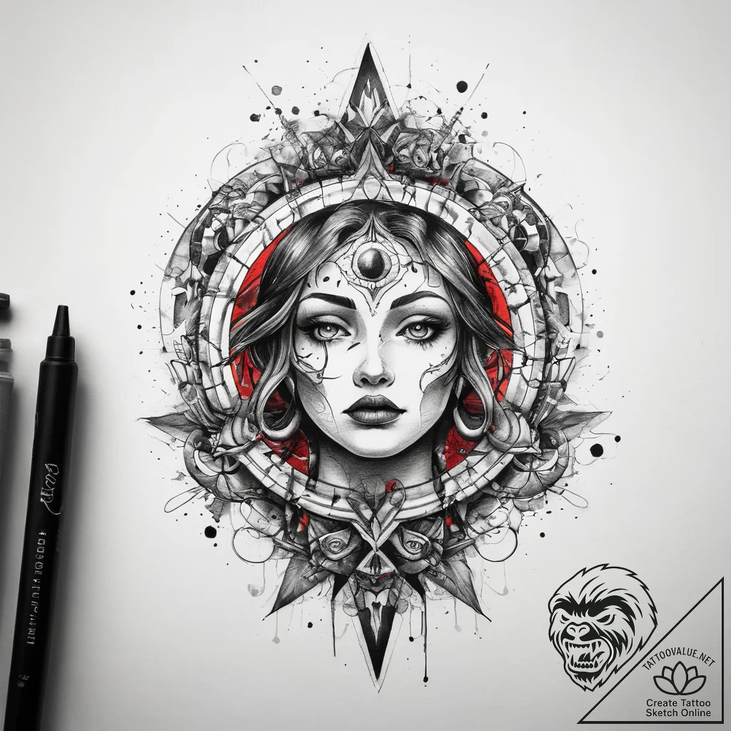 Tattoo sketch cosmic lore, artistic tattoo sk... - tattoo sketch (№1758683571_0, 24.09.2025 03:12) — tattoovalue.net