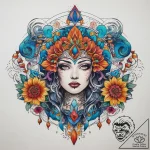Tattoo sketch cosmic identity, tattoo flash s… – tattoo sketch (№1758684541_0, 24.09.2025 03:29) — tattoovalue.net