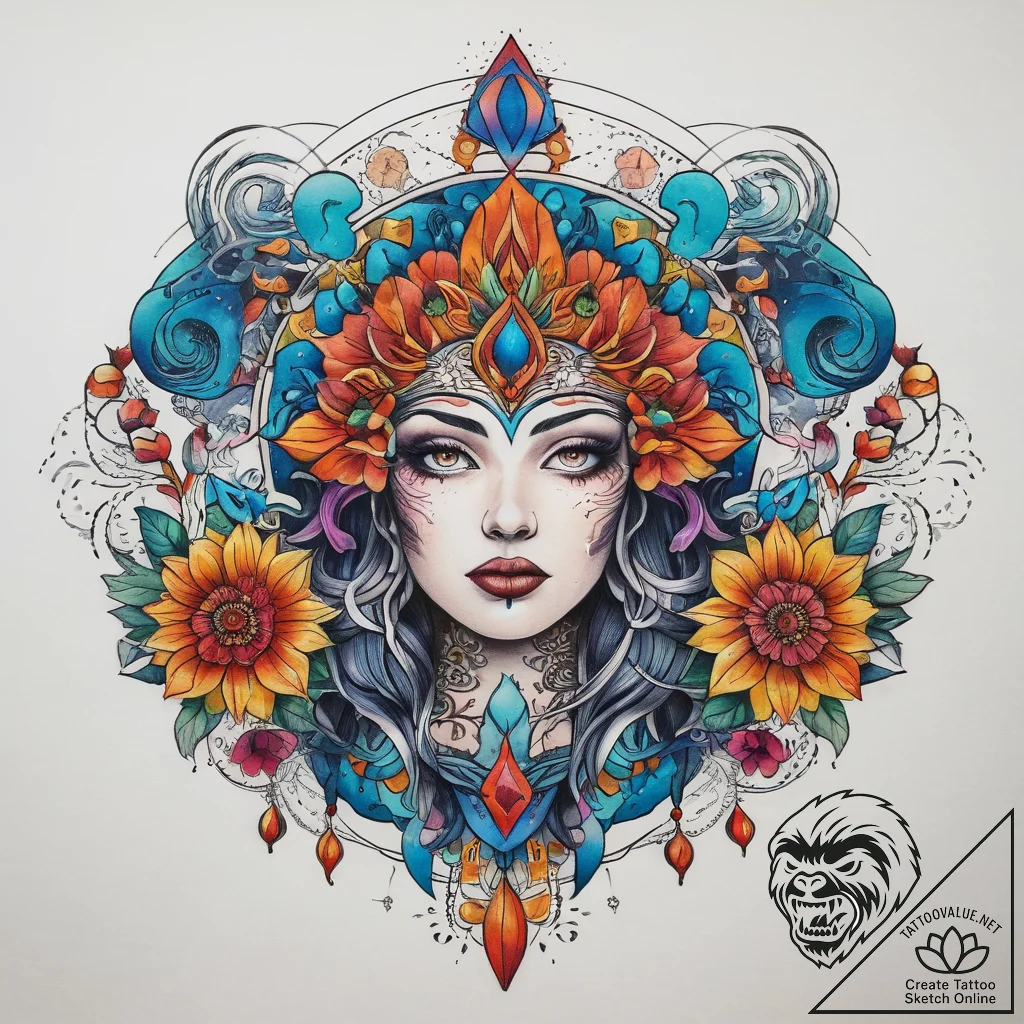 Tattoo sketch cosmic identity, tattoo flash s... - tattoo sketch (№1758684541_0, 24.09.2025 03:29) — tattoovalue.net
