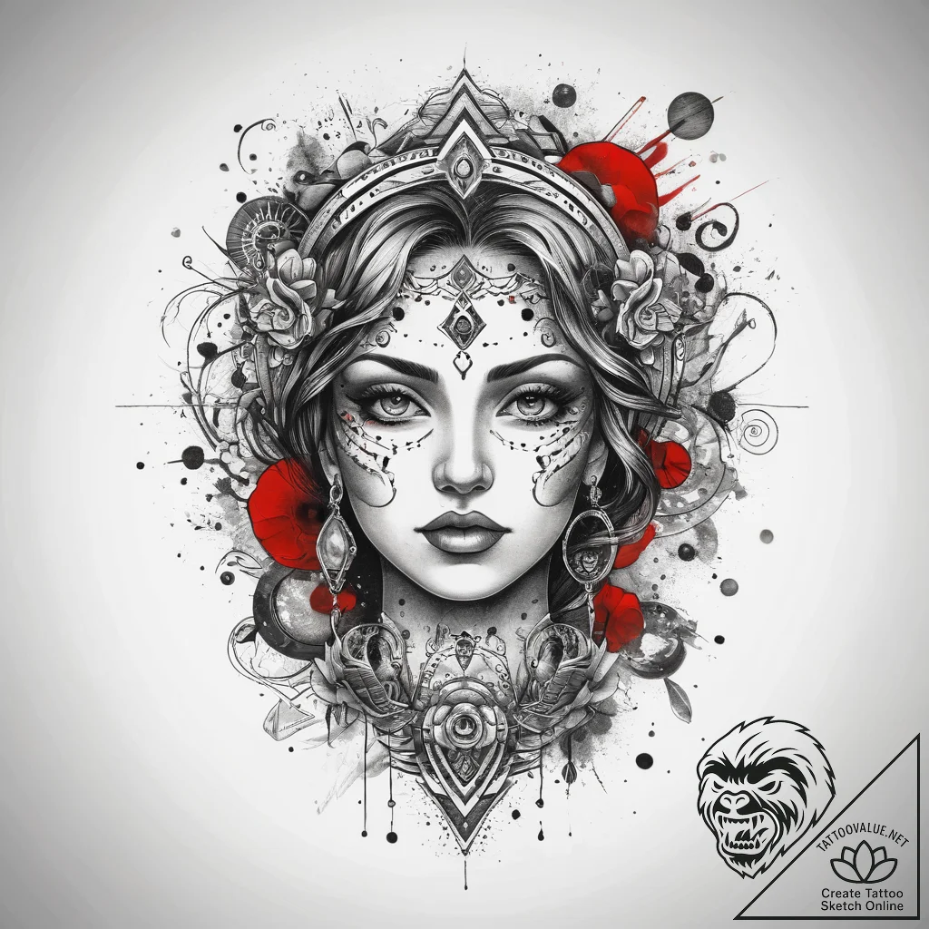 Tattoo sketch cosmic self, tattoo drawing out... - tattoo sketch (№1758686101_0, 24.09.2025 03:55) — tattoovalue.net