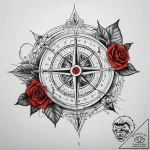 Tattoo sketch compass, concept art for tattoo… – tattoo sketch (№1758687662_0, 24.09.2025 04:21) — tattoovalue.net