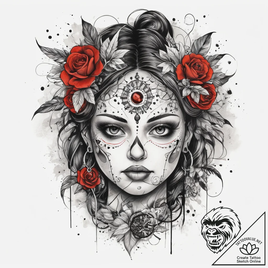 Tattoo sketch spirit, ink illustration for ta... - tattoo sketch (№1758688053_0, 24.09.2025 04:27) — tattoovalue.net