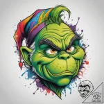 Tattoo sketch the grinch with a death, artist… – tattoo sketch (№1758688833_0, 24.09.2025 04:40) — tattoovalue.net