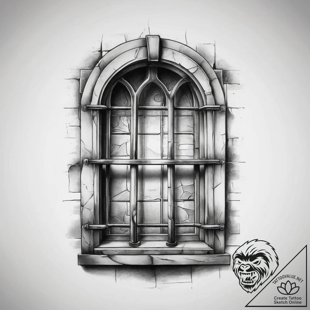 Tattoo sketch prison cell window, tattoo draw... - tattoo sketch (№1758689030_0, 24.09.2025 04:43) — tattoovalue.net