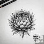 Tattoo sketch protea flower, artistic tattoo… – tattoo sketch (№1758690601_0, 24.09.2025 05:10) — tattoovalue.net