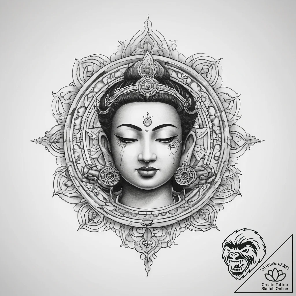 Tattoo sketch om mani padme hum text - tattoo sketch (№1758691190_0, 24.09.2025 05:19) — tattoovalue.net