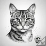 Tattoo sketch tabby cat – tattoo sketch (№1758691385_0, 24.09.2025 05:23) — tattoovalue.net