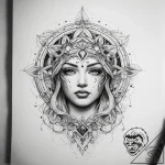 Tattoo sketch cosmic soul – tattoo sketch (№1758692166_0, 24.09.2025 05:36) — tattoovalue.net