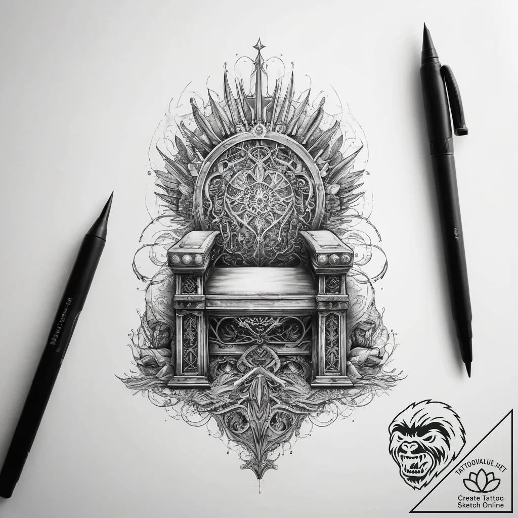 Tattoo sketch throne - tattoo sketch (№1758692361_0, 24.09.2025 05:39) — tattoovalue.net