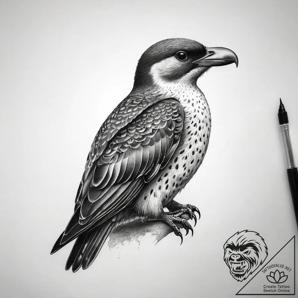 Tattoo sketch murre, concept art for tattoo,... - tattoo sketch (№1758692556_0, 24.09.2025 05:42) — tattoovalue.net