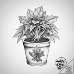 Tattoo sketch mandrake root in a pot – tattoo sketch (№1758693338_0, 24.09.2025 05:55) — tattoovalue.net