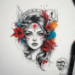 Tattoo sketch mirage, tattoo flash sheet desi… – tattoo sketch (№1758695488_0, 24.09.2025 06:31) — tattoovalue.net