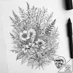 Herbs & botanicals, tattoo drawing outline, b… – tattoo sketch (№1758695876_0, 24.09.2025 06:37) — tattoovalue.net