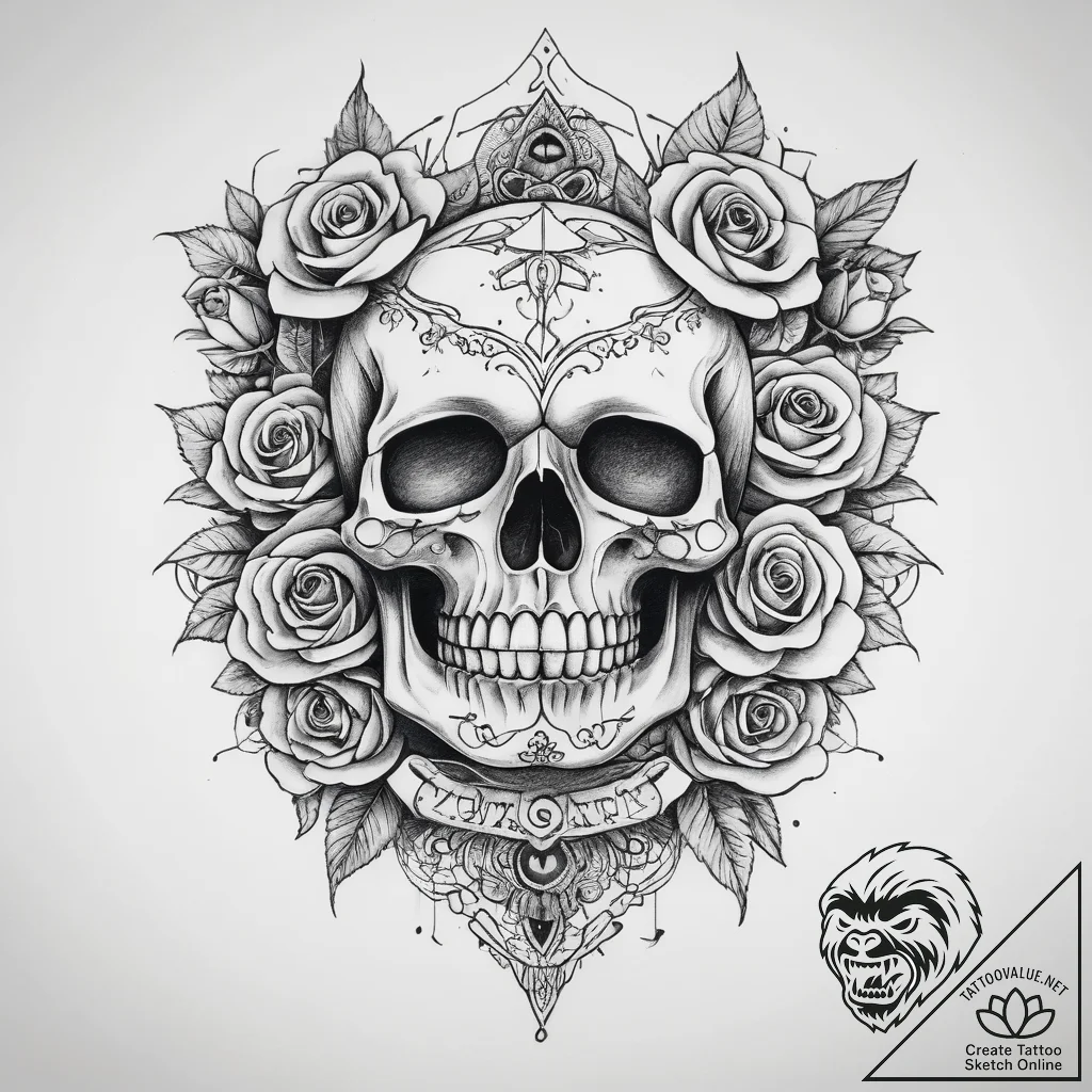 Tattoo sketch hands with a skull, tattoo draw... - tattoo sketch (№1758697044_0, 24.09.2025 06:57) — tattoovalue.net