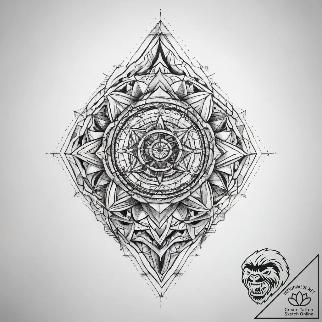 Tattoo sketch геометрический рукав - tattoo sketch (№1758699782_0, 24.09.2025 07:43) — tattoovalue.net