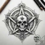 Tattoo sketch pentagram with a skull, tattoo… – tattoo sketch (№1758699977_0, 24.09.2025 07:46) — tattoovalue.net