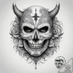 Tattoo sketch mask, tattoo flash sheet design… – tattoo sketch (№1758700566_0, 24.09.2025 07:56) — tattoovalue.net