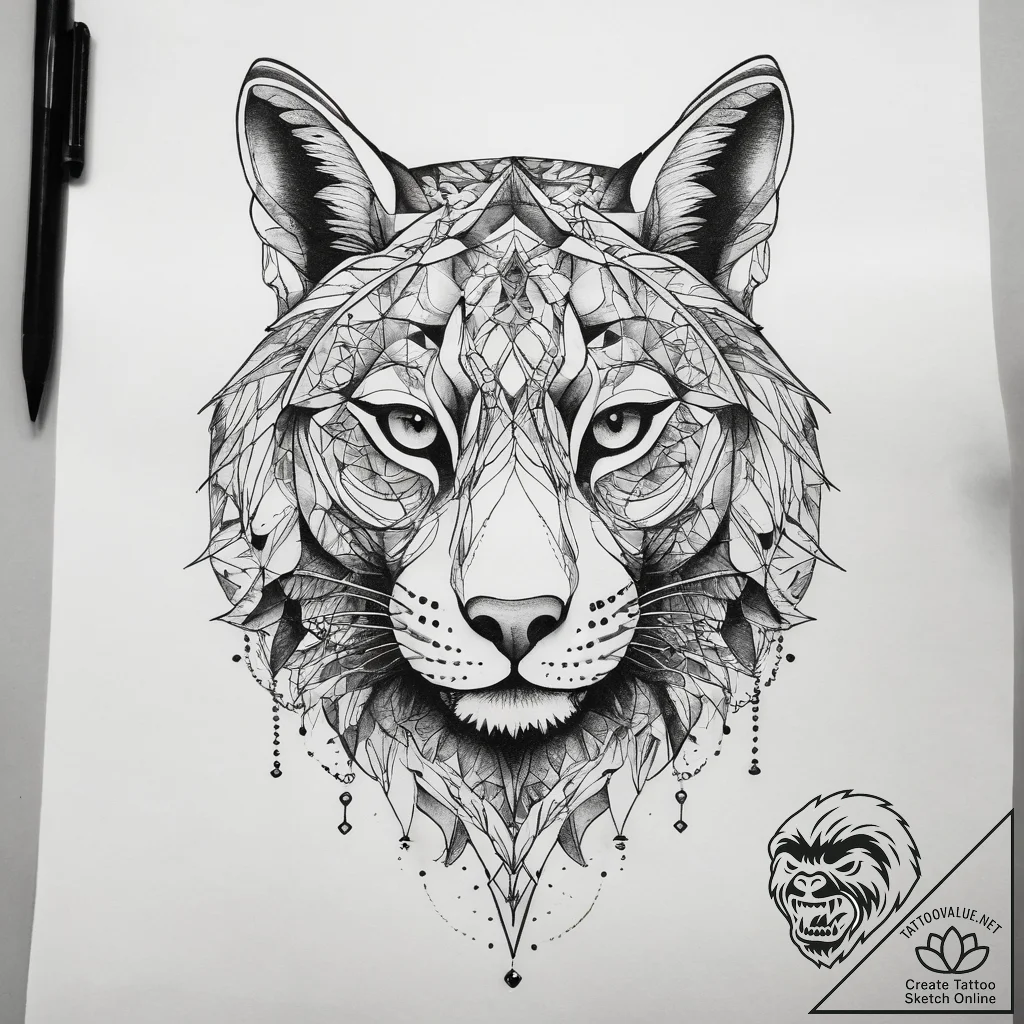 Tattoo sketch geometric animal, tattoo flash... - tattoo sketch (№1758700766_0, 24.09.2025 07:59) — tattoovalue.net