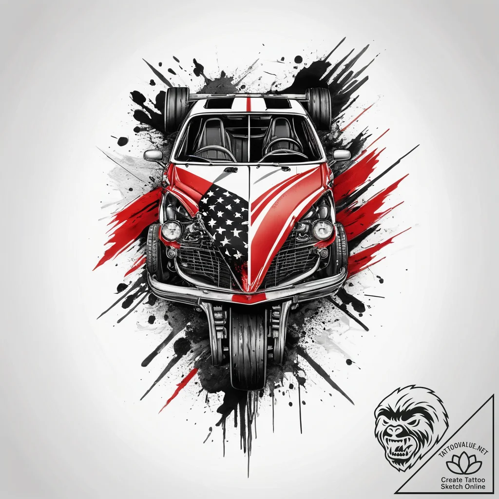 Tattoo sketch race car flag, tattoo line art,... - tattoo sketch (№1758702331_0, 24.09.2025 08:25) — tattoovalue.net