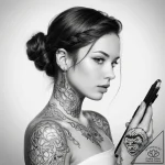 Tattoo sketch manager a person with a clipboa… – tattoo sketch (№1758707945_0, 24.09.2025 09:59) — tattoovalue.net