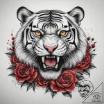 Tattoo sketch tiger holding a skull, tattoo f… – tattoo sketch (№1758709511_0, 24.09.2025 10:25) — tattoovalue.net