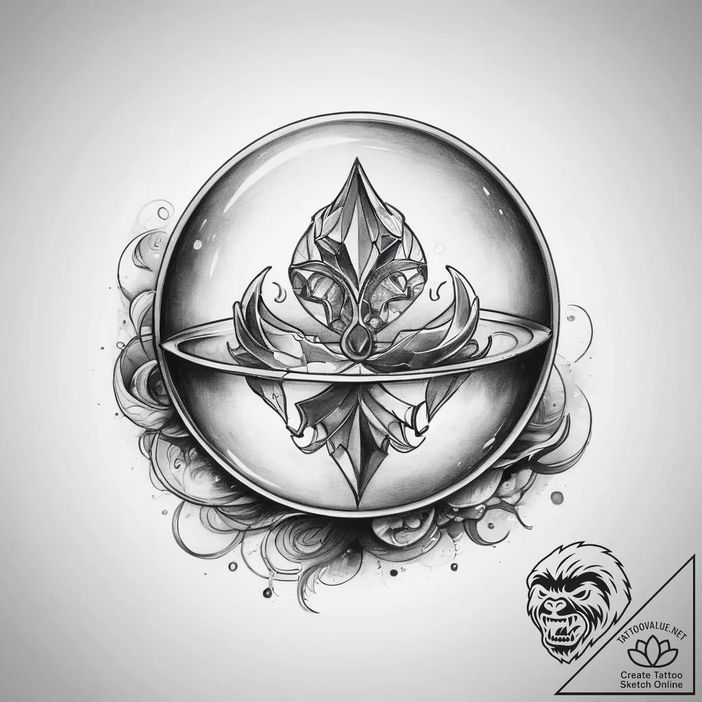 Tattoo sketch crystal ball - tattoo sketch (№1758709707_0, 24.09.2025 10:28) — tattoovalue.net