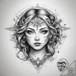 Tattoo sketch cosmic self – tattoo sketch (№1758710096_0, 24.09.2025 10:34) — tattoovalue.net