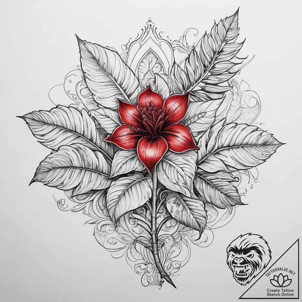 Tattoo sketch ginger plant, artistic tattoo s... - tattoo sketch (№1758710293_0, 24.09.2025 10:38) — tattoovalue.net