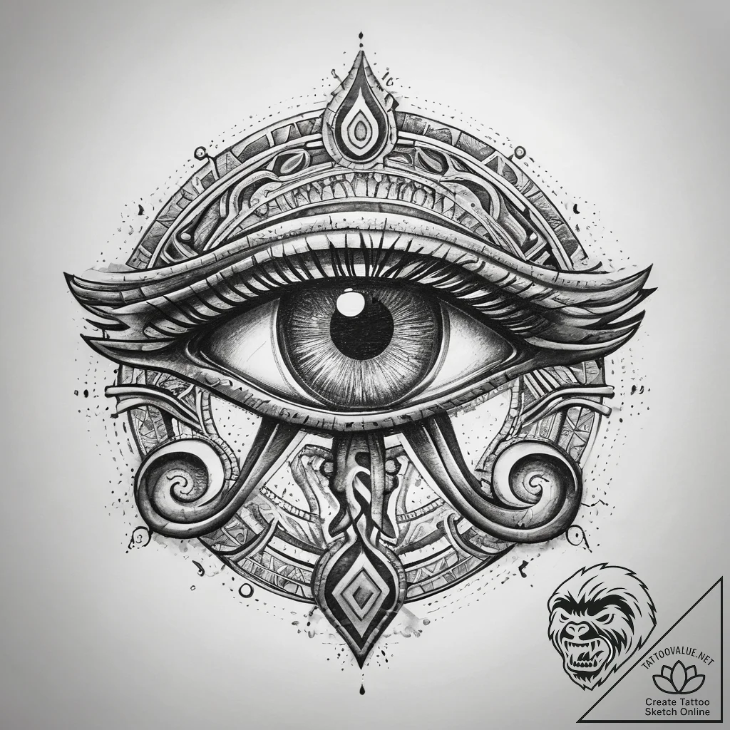 Tattoo sketch eye of horus, tattoo sketch des... - tattoo sketch (№1758710686_0, 24.09.2025 10:44) — tattoovalue.net