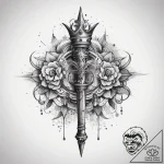 Tattoo sketch scepter, tattoo flash sheet des… – tattoo sketch (№1758711081_0, 24.09.2025 10:51) — tattoovalue.net