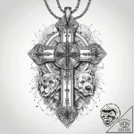Tattoo sketch dog tags and a cross, tattoo dr… – tattoo sketch (№1758711277_0, 24.09.2025 10:54) — tattoovalue.net