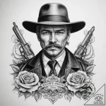 Tattoo sketch wyatt earp with a gun, tattoo s… – tattoo sketch (№1758711673_0, 24.09.2025 11:01) — tattoovalue.net