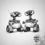 Tattoo sketch wall-e and eve – tattoo sketch (№1758711870_0, 24.09.2025 11:04) — tattoovalue.net
