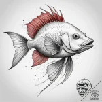 Tattoo sketch hogfish, ink illustration for t… – tattoo sketch (№1758714835_0, 24.09.2025 11:53) — tattoovalue.net