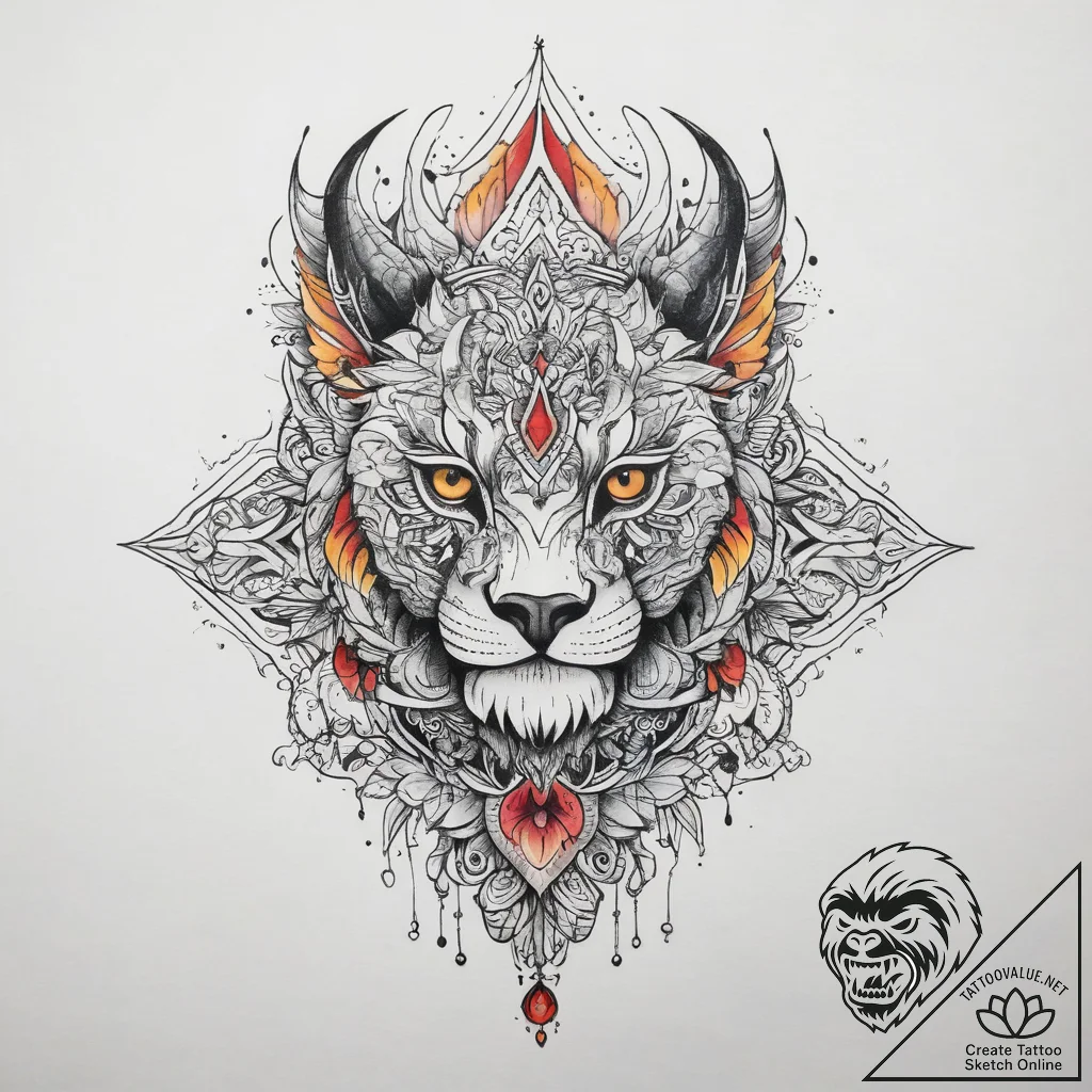 Tattoo sketch a symbolic event, ink illustrat... - tattoo sketch (№1758715227_0, 24.09.2025 12:00) — tattoovalue.net