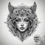 Tattoo sketch makeup, ink illustration for ta… – tattoo sketch (№1758715626_0, 24.09.2025 12:07) — tattoovalue.net