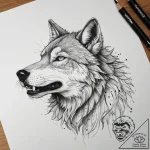 Tattoo sketch spirit animal wolf howling, tat… – tattoo sketch (№1758716021_0, 24.09.2025 12:13) — tattoovalue.net