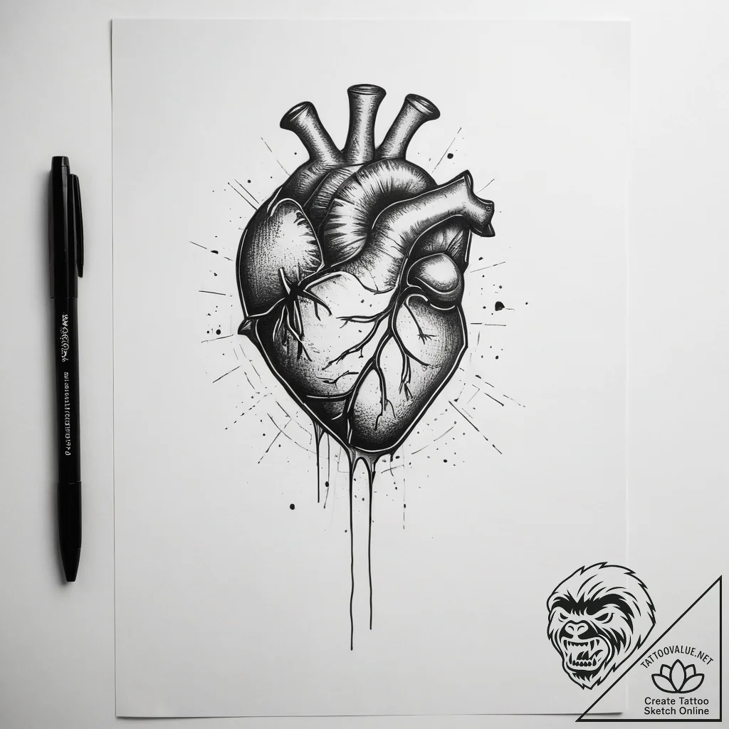 Tattoo sketch gloves with a heart - tattoo sketch (№1758716620_0, 24.09.2025 12:23) — tattoovalue.net